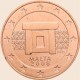 1º AÑO DE EMISIÓN x MALTA 1 CENTIMO 2008 PUERTA DE TEMPLO MONEDA DE COBRE SC Euro Cents