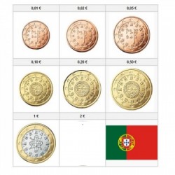 . 7 moneda x PORTUGAL MONEDAS EURO 2008 SC 1+2+5+10+20+50 Centimos + 1 EURO 2008 *** NO INCLUYE 2 EUROS ***