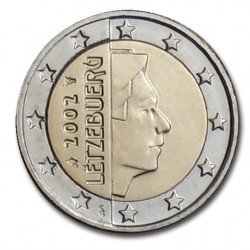 1º AÑO DE EMISIÓN x LUXEMBURGO 2 EUROS 2002 GRAN DUQUE JEAN MONEDA BIMETALICA SC Luxembourg