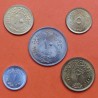 5 monedas x EGIPTO 1 + 2 + 5 + 10 + 10 MILLIEMES 1965 a 1972 LATÓN + 10 MILLEIMES 1973 NICKEL AGUILA NACIONAL EBC/SC Egypt