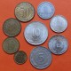 . 9 monedas x YUGOSLAVIA 5+10+20+50 PARA y 1+2+5+10 DINARA 1965 a 1981 ESCUDO y VALOR LATON, NICKEL MBC a SC