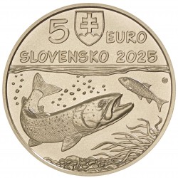 . 1 aaaaaaaaaacoin @ENVÍO HOY@ ESLOVAQUIA 5 EUROS 2025 SALMÓN Fauna 10ª MONEDA DE LATON SC Slovakia