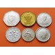. 6 monedas x JAMAICA 1+5+10+25 CENTAVOS + 1 DOLAR 1993 + 5 DOLARES 1994 PERSONAJES y ESCUDO SC NICKEL, LATON...