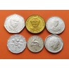 . 6 monedas x JAMAICA 1+5+10+25 CENTAVOS + 1 DOLAR 1993 + 5 DOLARES 1994 PERSONAJES y ESCUDO SC NICKEL, LATON...