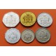 . 6 monedas x JAMAICA 1+5+10+25 CENTAVOS + 1 DOLAR 1993 + 5 DOLARES 1994 PERSONAJES y ESCUDO SC NICKEL, LATON...