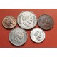 . 5 monedas x JORDANIA 5+10+25+50+100 FILS 1981 a 1989 REY HUSSEIN II VARIOS METALES MBC++ The Hashemite Kingdom Of Jordan