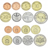 . 8 monedas x LETONIA 1+2+5+10+20+50 SANTIMU 1992 al 2003 + 1 LATS SALMÓN + 2 LATI 1999 VACA SC PRE-EURO COINS
