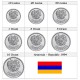 . 7 monedas x ARMENIA 10+20+50 LUMA 1994 y 1 + 3 + 5 + 10 DRAMS 1994 SC Ex-Rusia Republic