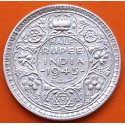 INDIA 1/2 RUPIA 1945 L Ceca de LAHORE REY JORGE VI KM.552 MONEDA DE PLATA EBC- British Británica silver WWII