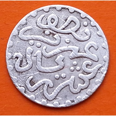 MARRUECOS 1/2 DIRHAM 1903 AH 1321 MOULAY ABDELAZIZ KM.Y.18 MONEDA DE PLATA MBC- Morocco 1/20 Rial