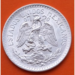 MEXICO 50 CENTAVOS 1943 AGUILA y VALOR KM.447 MONEDA DE PLATA EBC Mejico Mexiko silver coin WWII