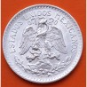 MEXICO 50 CENTAVOS 1943 AGUILA y VALOR KM.447 MONEDA DE PLATA EBC Mejico Mexiko silver coin WWII