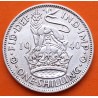 INGLATERRA 1 SHILLING 1940 JORGE VI y LEON SOBRE CORONA diseño INGLES KM.853 MONEDA DE PLATA MBC++ UK silver WWII