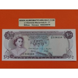 @PVP NUEVO 65€@ BAHAMAS 1/2 DOLAR 1968 MERCADO LOCAL y VIEJO BUSTO DE ISABEL II Pick .26.A BILLETE EBC 50 Cents Half Dollar