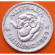 AUSTRALIA 1 SHILLING 1959 CARNERO y REINA ISABEL II KM.59 MONEDA DE PLATA MBC silver coin