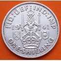 INGLATERRA 1 SHILLING 1941 JORGE VI LEON Tipo ESCOCIA KM.854 MONEDA DE PLATA MBC+ UK Silver WWII