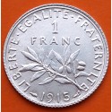 FRANCIA 1 FRANCO 1915 SEMEUSE - SEMBRADORA KM.844.1 PLATA EBC- France 1 Franc silver coin
