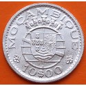 MOZAMBIQUE 10 ESCUDOS 1966 Colonia de Portugal KM.79.A MONEDA DE PLATA EBC- Republica Portuguesa MOCAMBIQUE
