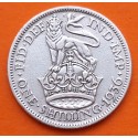 INGLATERRA 1 SHILLING 1936 JORGE V LEON SOBRE ESCUDO KM.833 MONEDA DE PLATA MBC- UK Silver