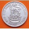 INGLATERRA 1 SHILLING 1936 JORGE V LEON SOBRE ESCUDO KM.833 MONEDA DE PLATA MBC- UK Silver