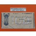 BILBAO 100 PESETAS 1936 CAJA DE AHORROS y MONTE DE PIEDAD 451771 EUZKADI BILLETE TALON EUSKADI España Guerra Civil