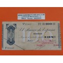 BILBAO 100 PESETAS 1936 BANCO GUIPUZCOANO 273027 @RARO@ EUZKADI BILLETE TALON EUSKADI España Guerra Civil