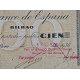 BILBAO 100 PESETAS 1936 BANCO GUIPUZCOANO 273027 @RARO@ EUZKADI BILLETE TALON EUSKADI España Guerra Civil