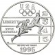 ESTADOS UNIDOS 1 DOLAR 1995 P OLIMPIADA DE ATLANTA PISTA DE ATLETISMO KM.264 MONEDA DE PLATA PROOF Track & Field