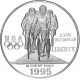 ESTADOS UNIDOS 1 DOLAR 1995 P CICLISMO OLIMPIADA DE ATLANTA 1996 KM.263 MONEDA DE PLATA PROOF SI CÁPSULA Cycling