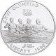 ESTADOS UNIDOS 1 DOLAR 1996 P REMEROS EN BARCA OLIMPIADA DE ATLANTA KM.272 MONEDA DE PLATA SI CÁPSULA Rowing