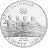 ESTADOS UNIDOS 1 DOLAR 1996 P REMEROS EN BARCA OLIMPIADA DE ATLANTA KM.272 MONEDA DE PLATA SI CÁPSULA Rowing
