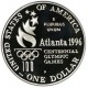 @ESCASA@ ESTADOS UNIDOS 1 DOLAR 1996 P OLIMPIADA DE ATLANTA SALTO DE ALTURA KM.272 MONEDA DE PLATA PROOF High Jump