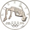 @ESCASA@ ESTADOS UNIDOS 1 DOLAR 1996 P OLIMPIADA DE ATLANTA SALTO DE ALTURA KM.272 MONEDA DE PLATA PROOF High Jump