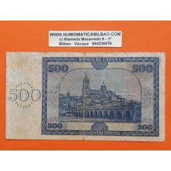 @RARO@ ESPAÑA 500 PESETAS 1936 NOVIEMBRE 21 CATEDRAL DE SALAMANCA Serie B 770672 Pick 102 BILLETE MUY CIRCULADO
