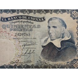ESPAÑA 500 PESETAS 1946 FRANCISCO DE VITORIA Sin Serie 2420783 Pick 132 @RARO BILLETE@ Spain banknote