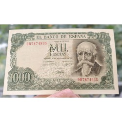 . @RARA SERIE de SUSTITUCIÓN 9B@ ESPAÑA 1000 PESETAS 1971 JOSE ECHEGARAY 9B 7874935 Pick 154 BILLETE SC Replacement Serial