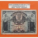 ESPAÑA 50 PESETAS 1907 DAMAS y ARCO DE SANTA MARIA EN BURGOS Sin Serie 8770218 Pick 63A @BILLETE RARO@ Spain banknote