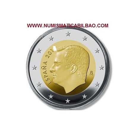 ESPAÑA 2 EUROS 2015 REY FELIPE VI SC MONEDA BIMETALICA NO CONMEMORATIVA PROCEDE DE CARTUCHO