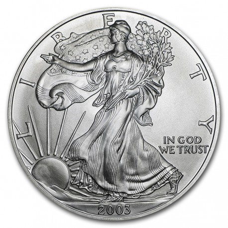 ESTADOS UNIDOS 1 DOLAR 2003 EAGLE LIBERTY MONEDA DE PLATA PURA SC $1 Dollar Coin USA UNITED STATES ONZA OZ OUNCE