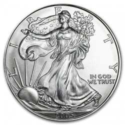ESTADOS UNIDOS 1 DOLAR 2005 EAGLE LIBERTY MONEDA DE PLATA PURA SC $1 Dollar Coin USA UNITED STATES ONZA OZ OUNCE