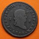 ESPAÑA Rey FERNANDO VII 8 MARAVEDIES 1818 J Ceca de JUBIA KM.491 MONEDA DE COBRE 8 Maravedis