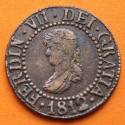 . @ESCASA TAN BONITA@ REINO DE MALLORCA Rey FERNANDO VII 12 DINEROS 1812 BALEARIUM MONEDA DE COBRE España