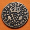 . REINO DE VALENCIA 6 DENIERS / SEISENO 1711 FV ESCUDO DEL Rey FELIPE V KM.248 MONEDA DE COBRE España