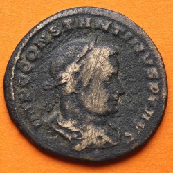 1 moneda x IMPERIO ROMANO Emperador CONSTANTINO 307 - 337 dc FOLLIS de BRONCE ceca de LONDRES GENIO y CORNUCOPIA
