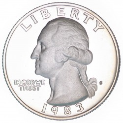 ESTADOS UNIDOS 1/4 DOLAR 1983 S WASHINGTON KM.A164A MONEDA DE NICKEL @PROOF@ USA Quarter coin