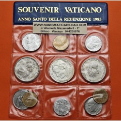 . 11 monedas x SOUVENIR VATICANO 20 + 50 + 100 LIRAS 1975 a 1982 y MEDALLAS PAPA JUAN PABLO II COBRE BAÑO DE PLATA