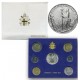 . 7 monedas x VATICANO CARTERA OFICIAL 1990 PAPA JUAN PABLO II SC 10+20+50+100+200 + 500 + 1000 LIRAS 1990 PLATA CRISTIANISMO