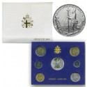 . 7 monedas x VATICANO CARTERA OFICIAL 1990 PAPA JUAN PABLO II SC 10+20+50+100+200 + 500 + 1000 LIRAS 1990 PLATA CRISTIANISMO
