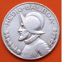 PANAMA 1/2 BALBOA 1947 VASCO NUÑEZ DE BALBOA KM.12 MONEDA DE PLATA @ESCASA@ Medio Balboa 1947 silver coin