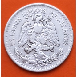 MEXICO 50 CENTAVOS 1921 AGUILA y VALOR KM.447 MONEDA DE PLATA MBC- Mejico Mexiko silver coin